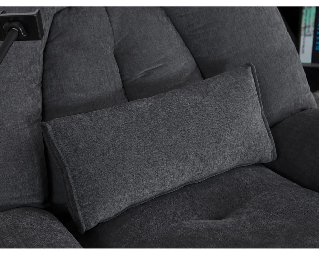 Elektrické polohovateľné kreslo s integrovanýmovládaním, sivé