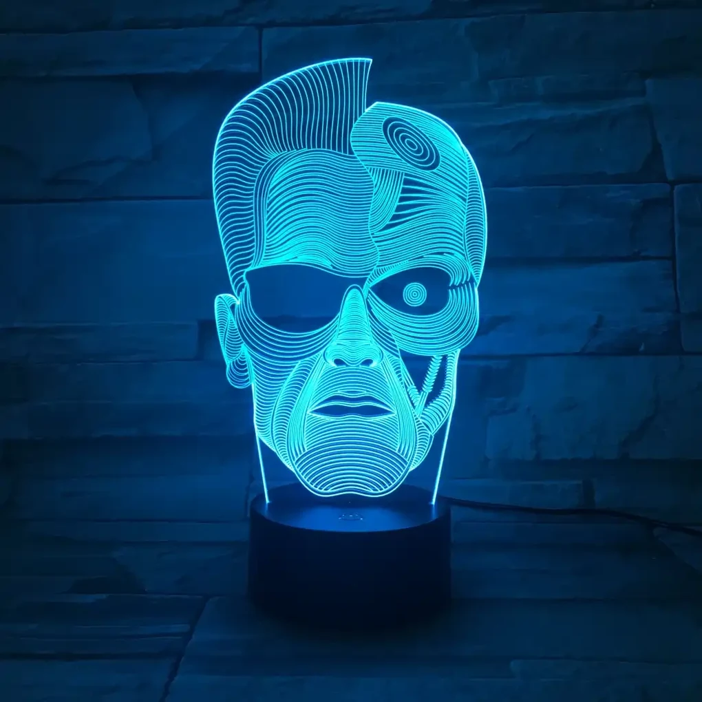 3Dmix 3DL-DRGB006 – 3D LED nočná lampa - Terminátor (Dual RGB)