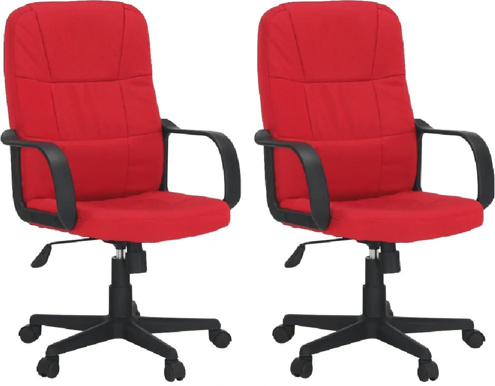 2 kusy, kancelárske kreslo, červená, TC3-7741 NEW