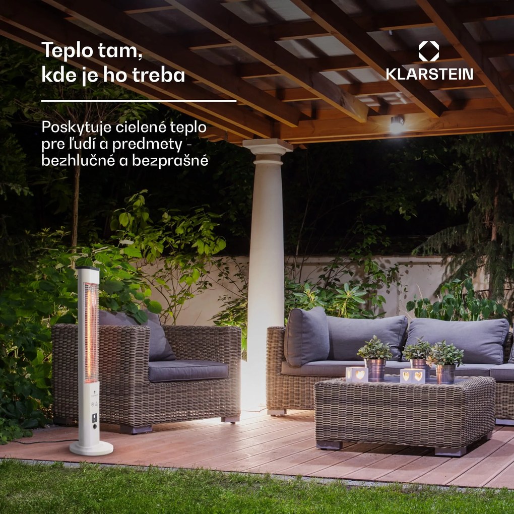 Blumfeldt Heat Guru Plus, vonkajší sálavý ohrievač, 1200 W, 3 nastavenia ohrevu, diaľkové ovládanie