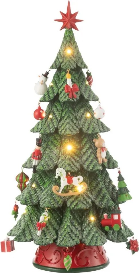 Červeno-zelený strom s ozdobami a Ľad svetielkami Xmas Tree - Ø 25*52 cm