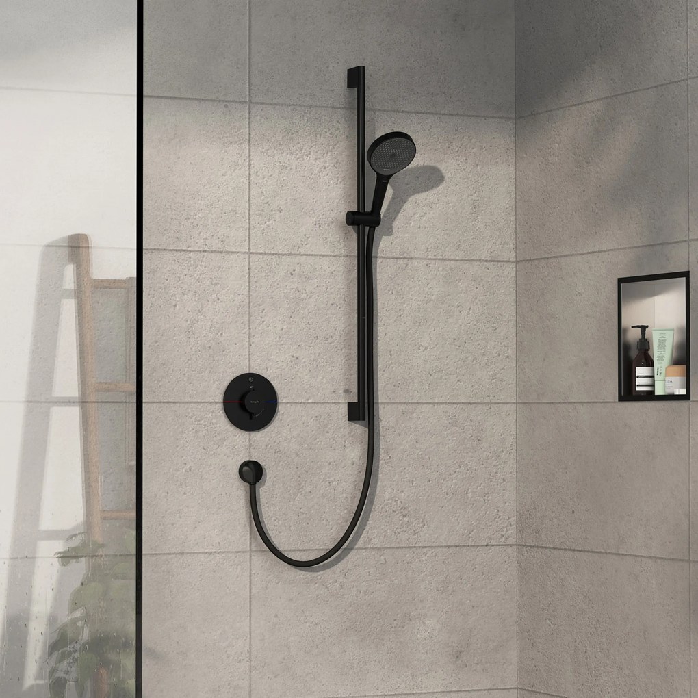 Hansgrohe ShowerSelect Comfort S, termostat pod omietku pre 1 spotrebič, čierna matná, HAN-15553670
