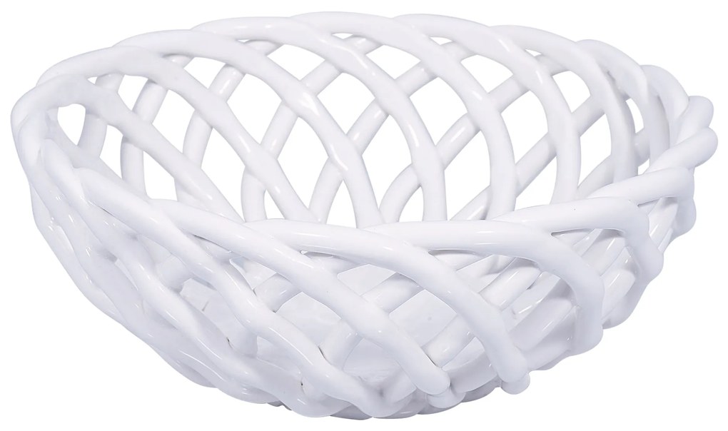 GREEN GATE Keramický košík White Medium