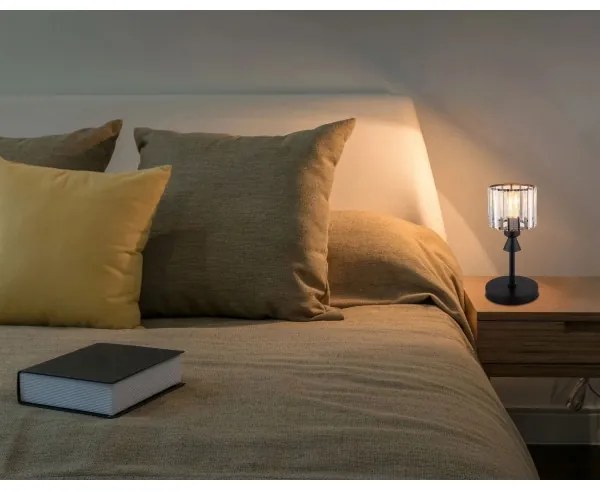 Globo 15742T - Stolná lampa JORDANA 1xE27/60W/230V pr. 15 cm čierna