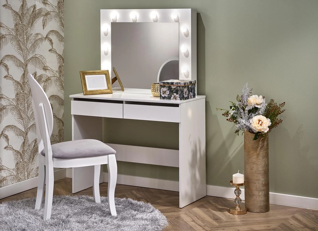 Toaletný stolík Velinio 95 cm - biela