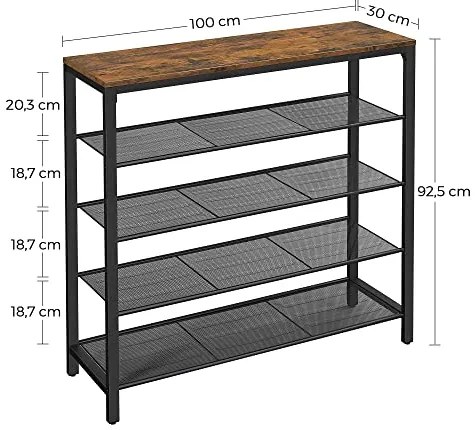 Stojan na topánky, 4 drôtené police, 92,5x100x30