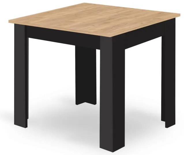 Jedálenský stôl ARTISAN naturálny, so štyrmi stoličkami MARK čierne