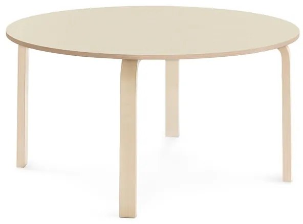 Stôl ELTON, Ø 1200x590 mm, laminát - breza, breza