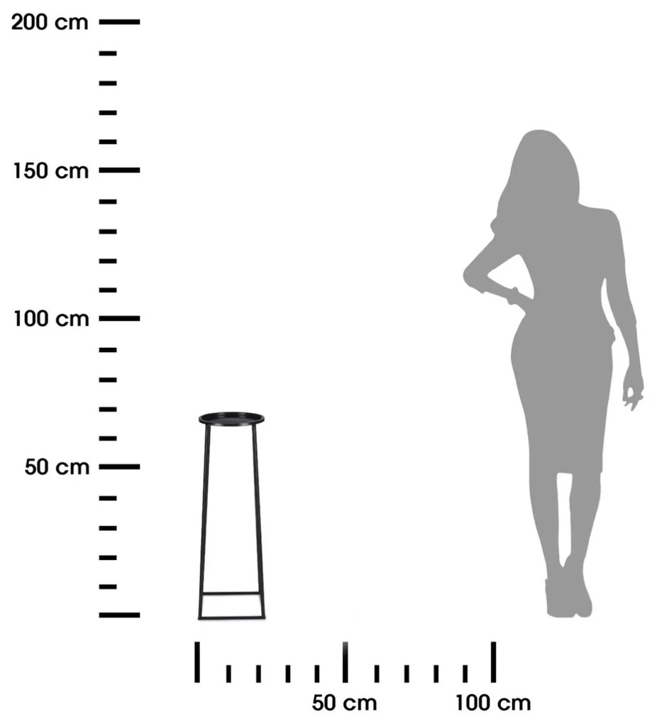 Květinový stojan TIPOK 70 cm černý