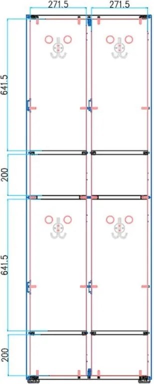 Drevená šatníková skrinka S4 s úložnými boxmi, 4 boxy, demont, cylindrický zámok, sivá/buk