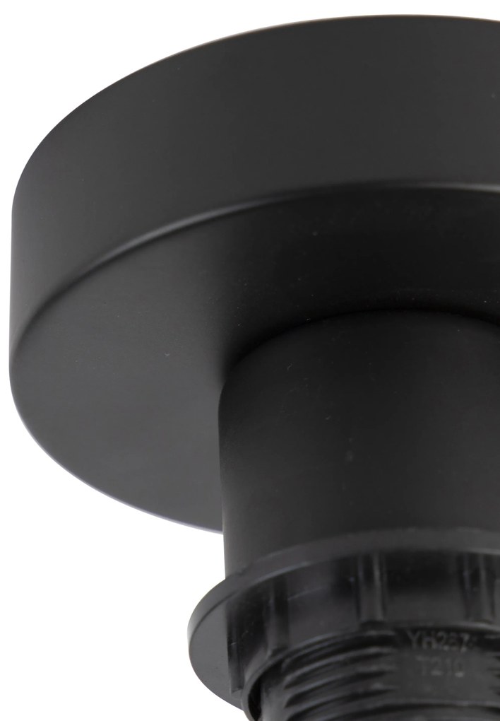 Stropné svietidlo s bavlneným tienidlom čierne so zlatom 20 cm - Combi Black