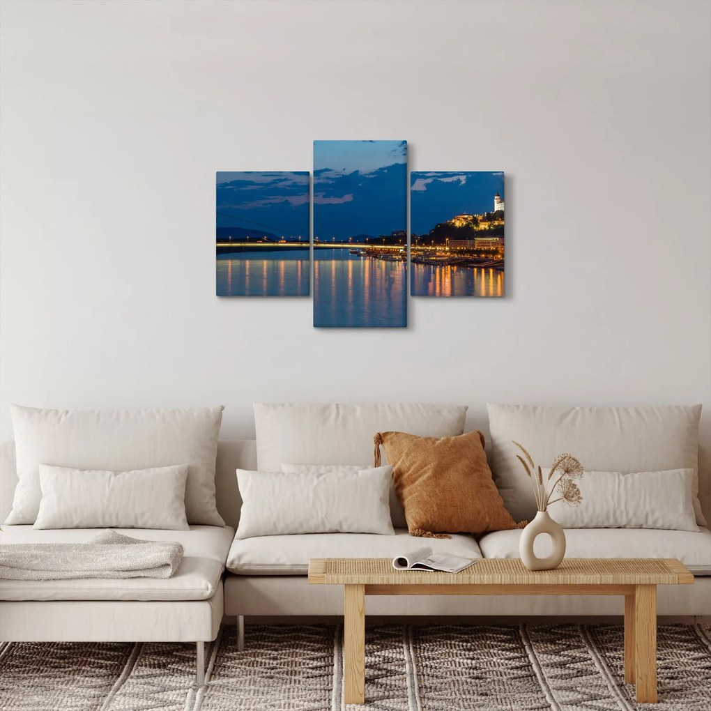 Obraz Bratislavy s hradom (90x60 cm)