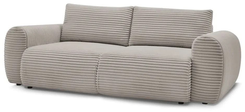 Svetlosivo-béžová menčestrová rozkladacia pohovka 257 cm Lucien – Bobochic Paris