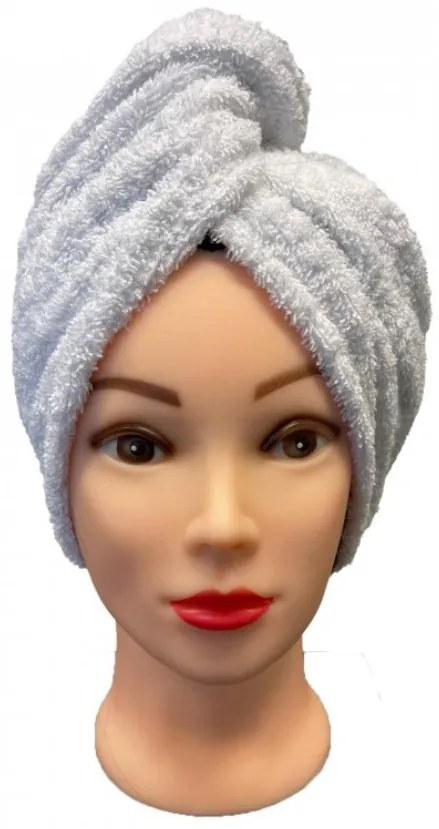 Rýchloschnúci froté Turban na vlasy biely TiaHome
