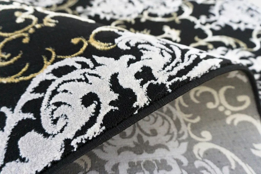 BE Koberec Elite 23282 BLACK GOLD – čierny obdĺžnikový Rozmer: 80x150 cm