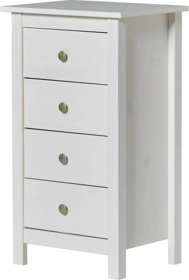 Biela vysoká komoda z borovicového dreva 46x80 cm Berna – Marckeric