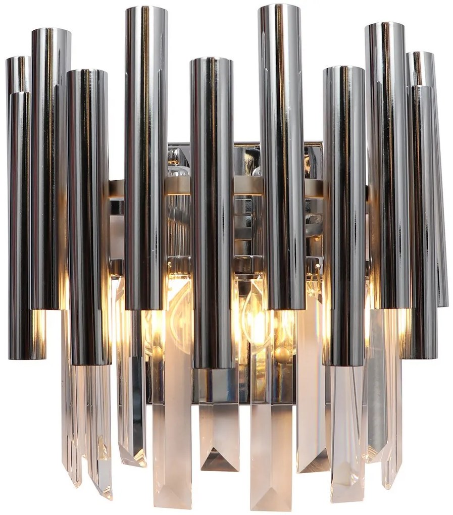 Nástenné svietidlo Madison, 1x krištáľové/chrómové kovové tienidlo