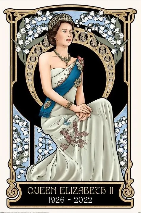 Plagát, Obraz - Art Nouveau - The Queen Elizabeth II