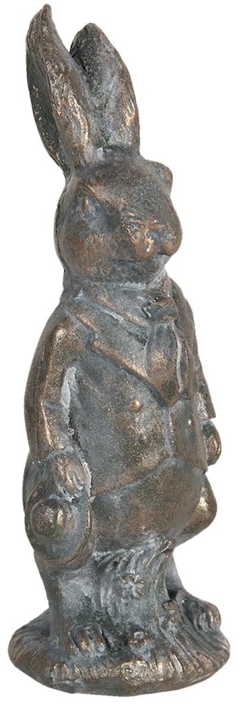 Hnedá metalická dekorácia králika métallique - 4 * 4 * 11 cm