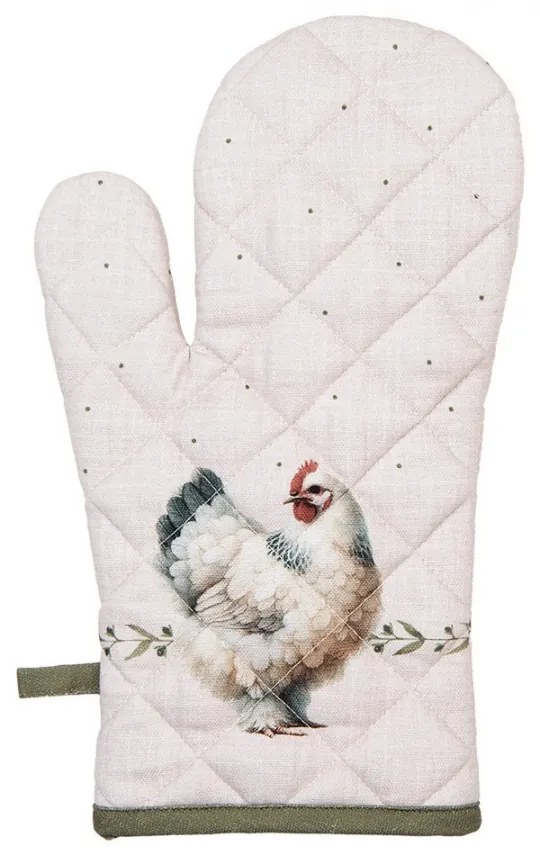 Béžová chňapka - rukavice so sliepočkami Barnyard Chicken - 18*30 cm