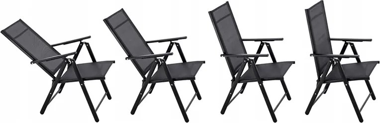 CH Polohovateľná záhradná oceľová stolička Glam - tmavosivá