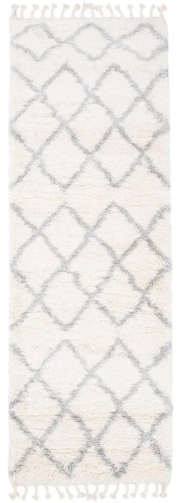 Kusový koberec shaggy Axaya krémový atyp 70x300cm