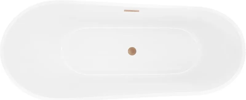 Mexen Dora, voľne stojaca vaňa 170 x 75 cm, biela, medený matný prepad, 52071707500-65