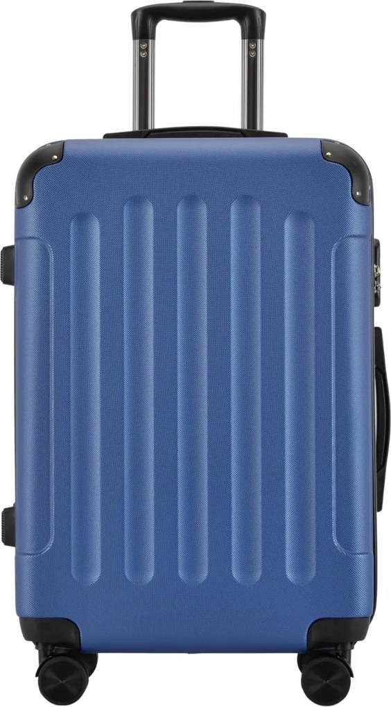Stredný kufor so 4 kolieskami 65x44,5x27 cm, veľkosť M, modrá farba