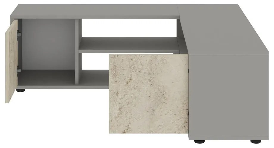 Sivý TV stolík 125x40x120 cm Rosa – Kalune Design