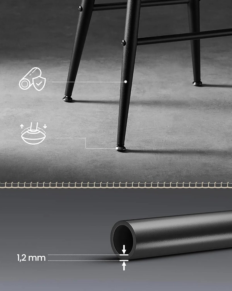 Súprava 2 ks barových stoličiek Vasagle Bela čierna