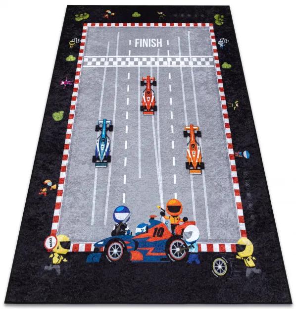 Detský koberec JUNIOR 52108.801 pretekár / Formula 1, sivý