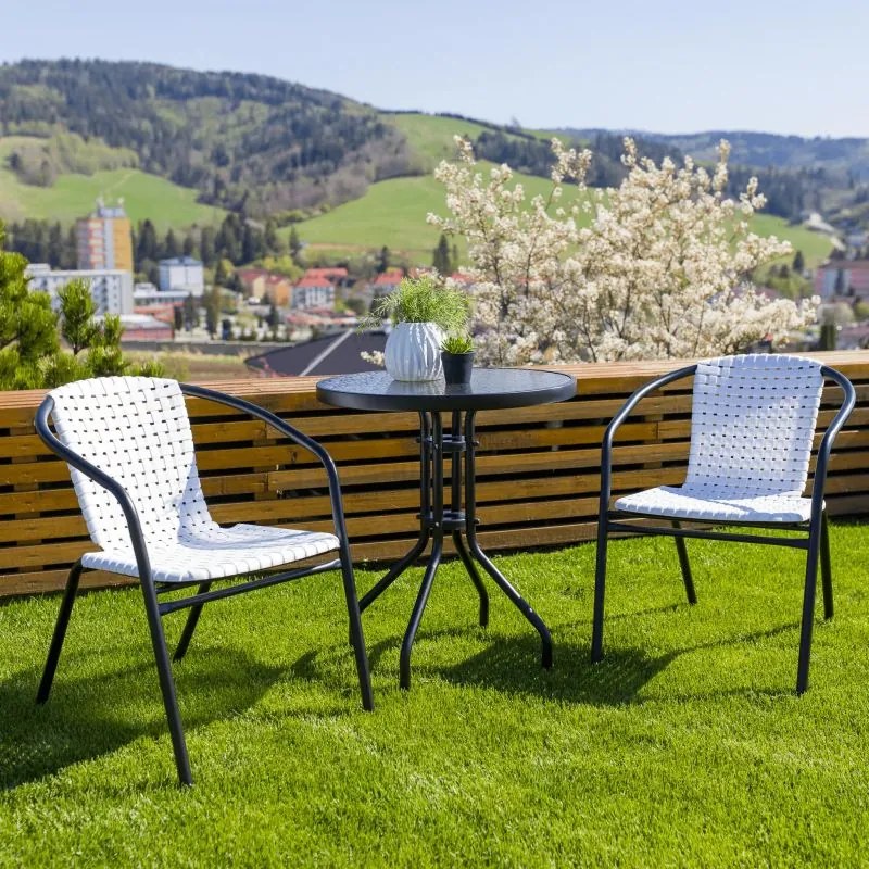 Kondela Záhradná stolička, BERGOLA, biela/čierna