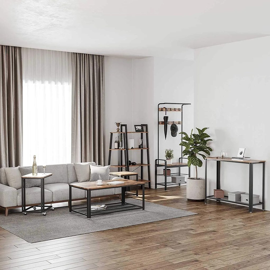 Skladací stôl na kolieskach Houseland Aston hnedo-čierny