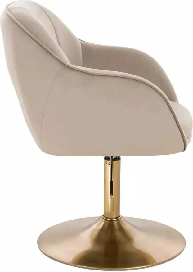 LuxuryForm DESIGN Stolička AVOLA VELUR na zlatom tanieri - latte