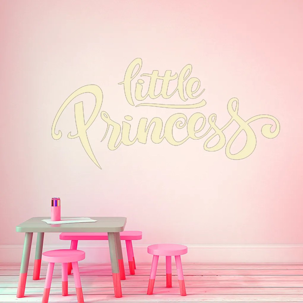 Veselá Stena Samolepka na stenu na stenu Nápis Little princess Farba: čierna