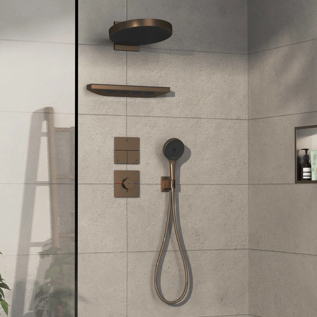 Hansgrohe ShowerSelect Comfort E, termostat pod omietku, kartáčovaný bronz, HAN-15574140