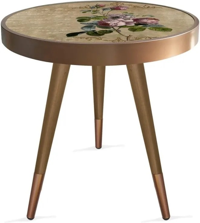 Príručný stolík Rassino Brown Rose Circle, ⌀ 45 cm