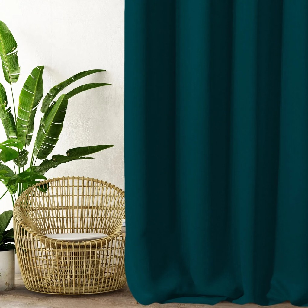 ZATEMŇOVACÍ ZÁVES NA KRÚŽKOCH PARISA 135X250 CM TMAVÁ TYRKYSOVÁ