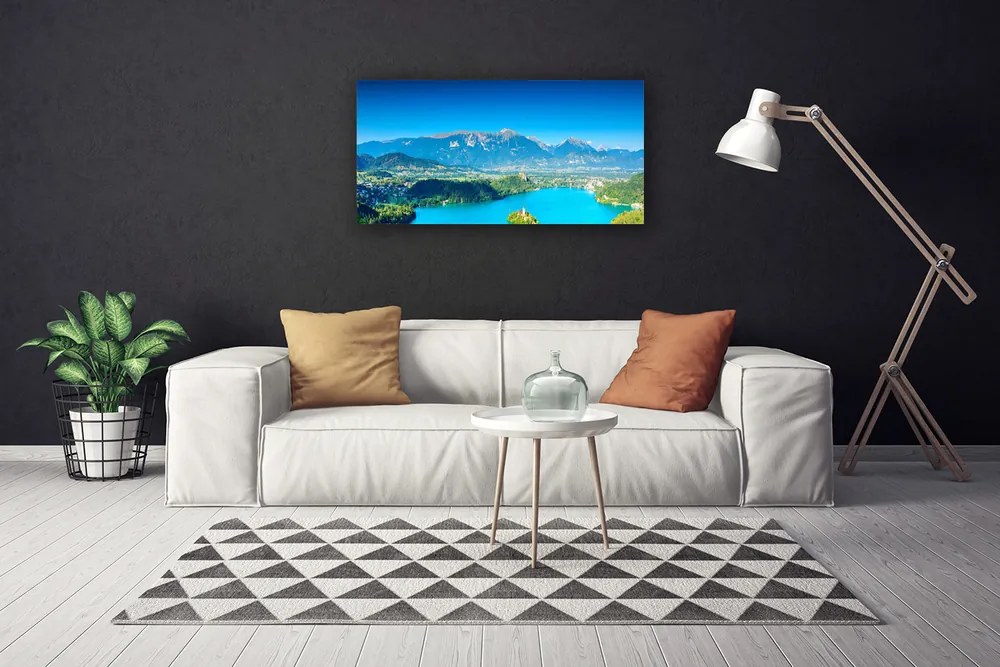 Obraz Canvas Hora jazero príroda 125x50 cm