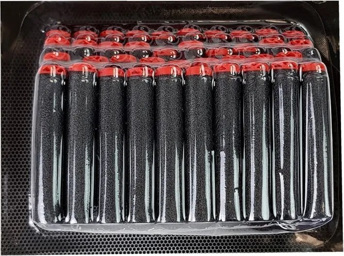 LEAN Toys Veľká pištoľová puška s penovými nábojmi 40 kusov Červeno-čierne mieridlá