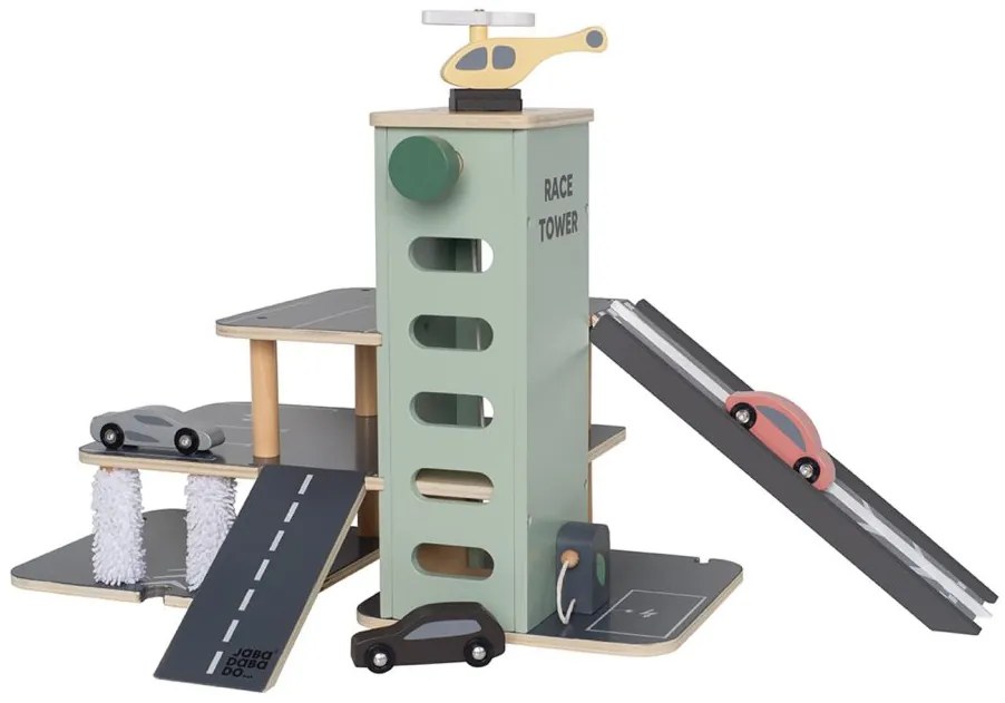 Dětská  parkovací garáž s vrtulníkem