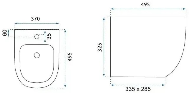 Rea Carlo mini - Závesný bidet, biela, REA-C2276