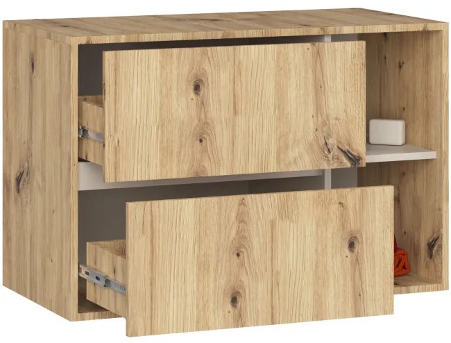 Skrinka pod umývadlo VAMI W90 2SZ dub artisan / kašmír