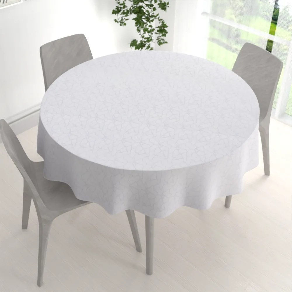 Biante Veľký dekoračný okrúhly obrus Monako PM-123 Mramor biely Ø 270 cm