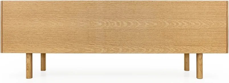 Čierny/prírodný TV stolík v dekore duba 175x60 cm Porto - Woodman