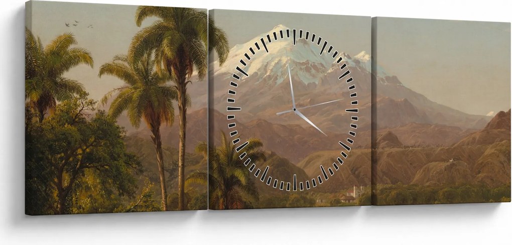 Obraz - Frederic Edwin Church, Tamaca Palms, reprodukcia (s hodinami) (90x30 cm)