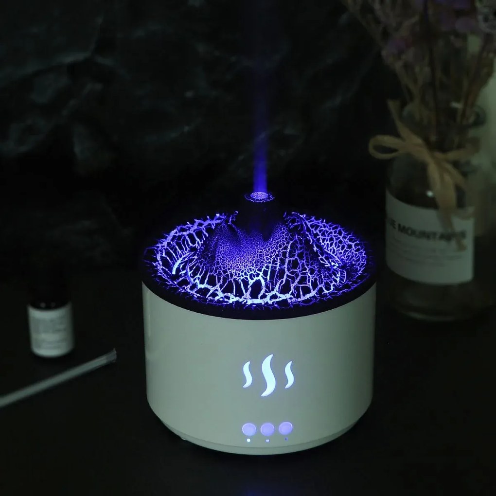 Aróma difuzér RDF3 v tvare sopky - 500 ml - biely