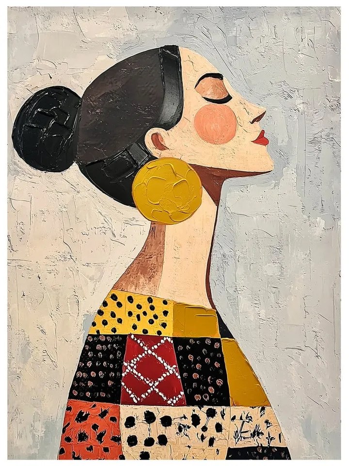 Obraz s ručne maľovanými prvkami 70x100 cm Mae – Styler