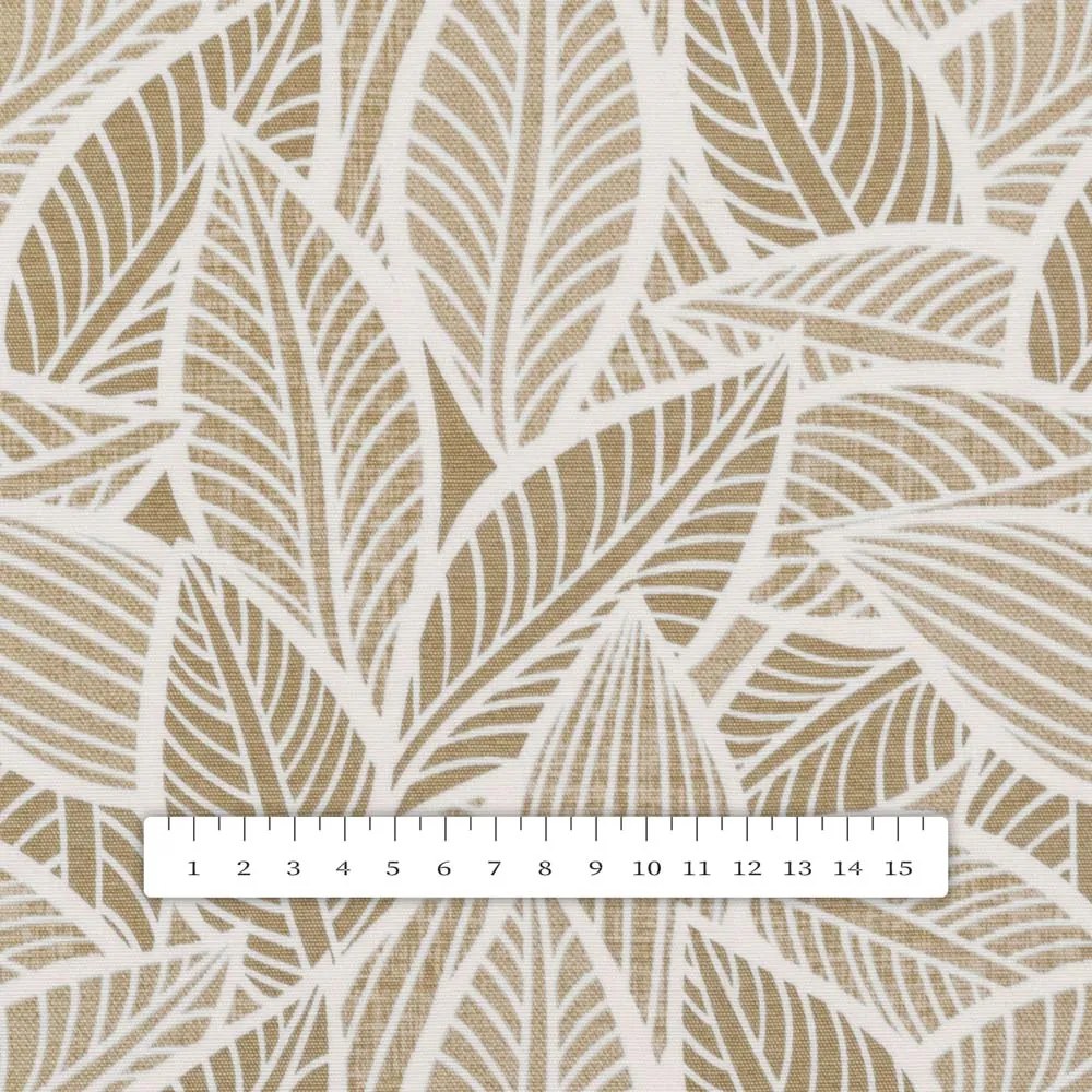 Biante Dekoračná obliečka na vankúš Leona LN-168 Biele listy na svetlo hnedom 35 x 45 cm