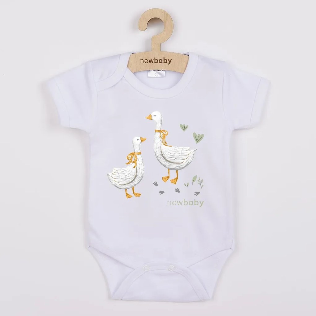 Detské body s potlačou New Baby Husičky - krátky rukáv
